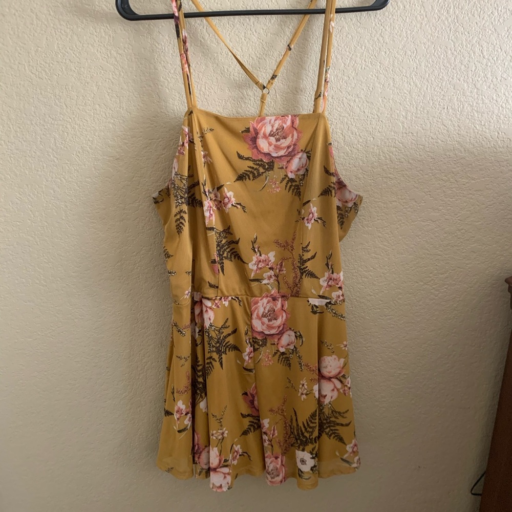 Yellow floral romper